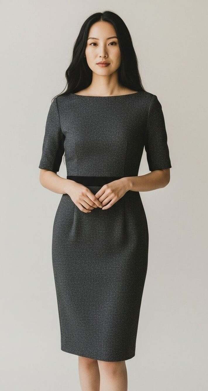 Antonio Melani Sheath Dress Size 4 Gray Black